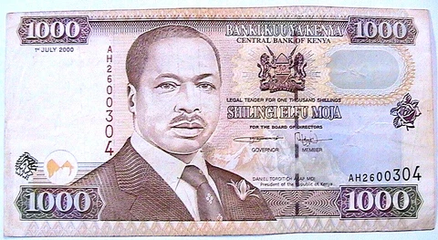2000 Kenya 1000 Shilingi XF Original Kenyan Africa Currency Paper Money Banknote Cover