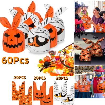 60PCS Halloween Bags Decorations Sweets Candy Bags for Trick or Treat Party