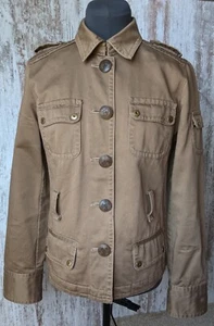 J Crew Jacket M Carmel Military Cargo Utility Embossed metal Buttons pockets - Picture 1 of 17