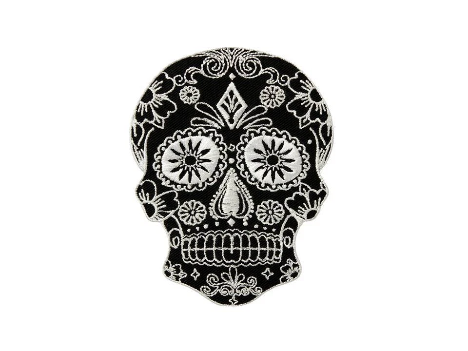 MONOQUICK Bügelbild Applikation Aufnäher Totenkopf Skull schwarz / weiß #20-271
