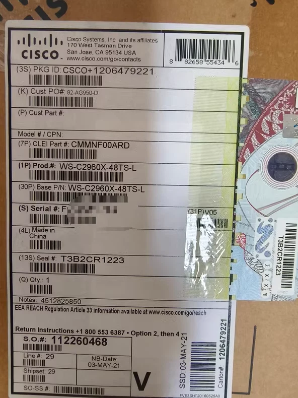 Cisco Catalyst WS-C2960X-48TS-L switch 48 ports NEW Fast shipping FedEx or DHL - Image 1 of 1