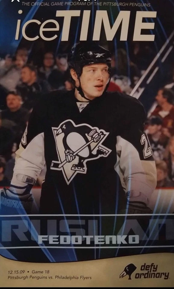 Pittsburgh Penguins 12-15-09 Ice Time Game program vs Flyers Ruslan Fedotenko  - Image 1 of 1