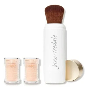 Jane Iredale Powder Me Dry SPF30 Refillable Brush+2 ReFills NUDE- Dented Box - Picture 1 of 1