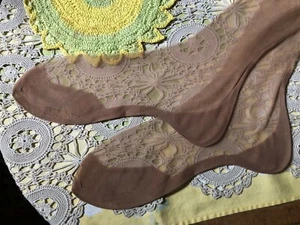 Vintage 1940’s 50’s Back Seam Cuban Heel BELLE SHARMEER Pin Up STOCKINGS unworn - Picture 1 of 9
