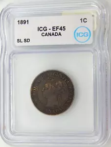 1891 CANADA VZ45 ICG GRADED Canadian 1 CENT (BT584) - Bild 1 von 4