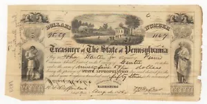 1853 Tesorero del Estado de Pensilvania - Imagen 1 de 2