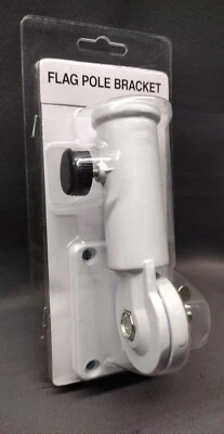 💥Soporte de poste de bandera blanco resistente montable y giratorio ajustable con hardware Foto 1 de 3