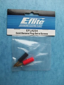 GENUINE E-FLITE 234 GOLD BANANA PLUG SET WITH SCREW EFLA234 NIP - Picture 1 of 2