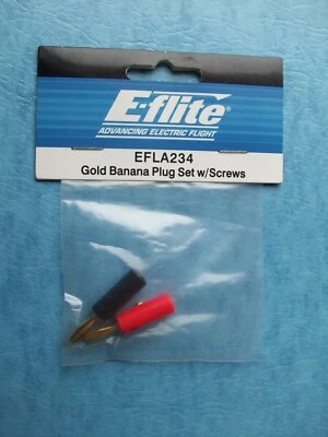 GENUINE E-FLITE 234 GOLD BANANA PLUG SET WITH SCREW EFLA234 NIP - Image 1 of 2