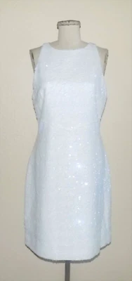 Vestido Vaina Derek Lam 10 Crosby "Serenity" Marfil Lentejuelas Sin Mangas 10 Nuevo con Etiquetas Foto 1 de 4