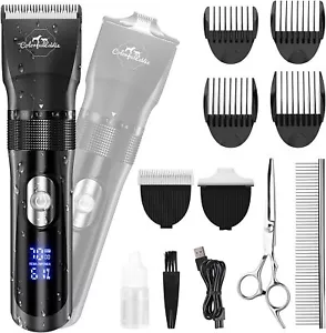 Dog Cat Pet Grooming Kit Rechargeable Cordless Electric Hair Clipper Trimmer Set - Picture 1 of 7