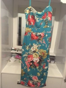 BNWT Glamorous Babe Jade Green Floral Bodycon UK 12 - Picture 1 of 2