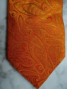 LORENZO CANA Designer Krawatte 100% Seide # ORANGETÖNE/GROSSES PAISLEYMUSTER! # - Bild 1 von 4