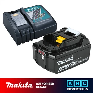 CARGADOR MAKITA DC18RC LXT + 1 x BATERÍA BL1850B 18V 5.0Ah LI-ION GENUINO UK - Imagen 1 de 5
