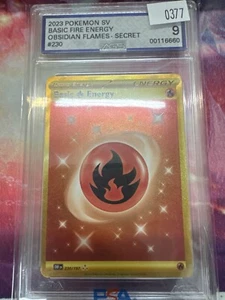AGS 9 POKEMON OBSIDIAN FLAMES BASIC FIRE ENERGY 230/197 HYPER RARE AGS 9 - Picture 1 of 1