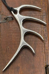 Heavy 1980s Biker 55G Richard Erker Sterling Silver Necklace Pendant - Picture 1 of 5