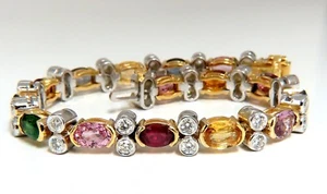 14.35ct Natural Spinel, Ruby, Sapphire, Green Garnet diamonds bracelet Gemline - Picture 1 of 7