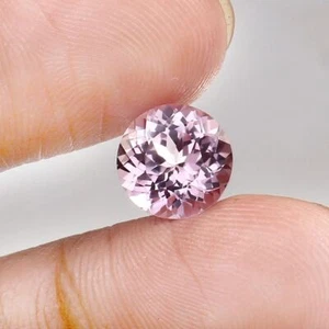 4.92 Carat Pink Color Morganite 10x10 mm Round Cut Loose Gemstone - Picture 1 of 4