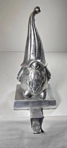 Pottery Barn Silver Metal GNOME Christmas Stocking Holder - Picture 1 of 6