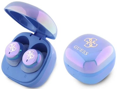 Genuine Guess Mini Bluetooth True Wireless Earbuds with Charging Case Blue - Image 1 of 4