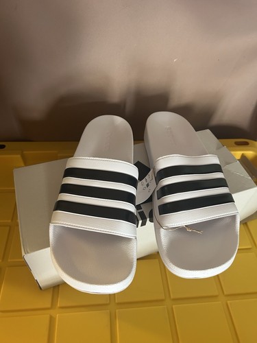 ADIDAS ADILETTE SANDALO UOMO CLOUDFOAM DOCCIA SLIDE AQ1702 bianco nero taglia 12 14