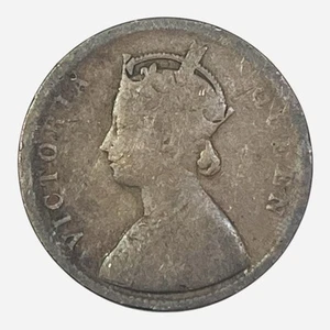 1860’s BRITISH INDIA ¼ ANNA (RUPEE) OLD INDIAN COIN EMPRESS QUEEN VICTORIA UK - Picture 1 of 3