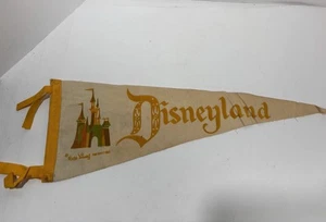 VTG 60's walt disney productions felt disneyland sleeping beauty castle pennant - Picture 1 of 7
