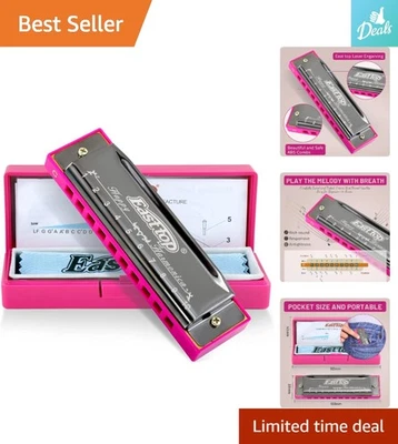 Rich Sound C Key Diatonic Blues Harmonica - Includes Plastic Case & Clean Cloth - Image 1 of 4