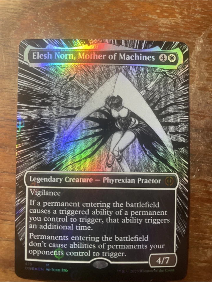 Elesh Norn, Mother of Machines (Borderless) (Step-and-Compleat Foil)  - Image 1 of 1