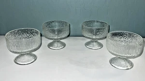 Indiana Glass Cristal Hielo Champán Sherbet Postre Taza Tazón Plato Juego De 4 - Imagen 1 de 13