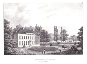 1825 Ham Flanders Limburg Hasselt Castle Lithograph Cloet Belgique Belgium - Picture 1 of 1