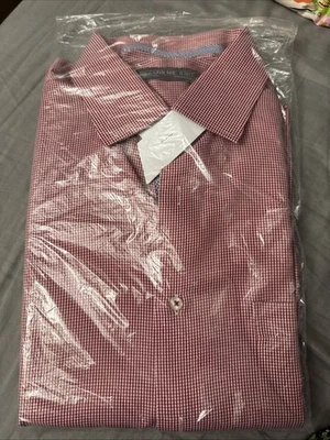 Camisa de vestir para hombre Enzo de Milano cuadros rojos 17 36 Foto 1 de 3