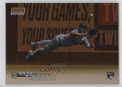2023 Topps Stadium Club Chrome Orange Refractor /99 Riley Greene #3 Rookie RC - Image 1 of 2