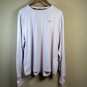 Nike Dri-FIT Running Long Sleeve Thumb Hole Shirt Light Purple 1X Women - Picture 1 of 8