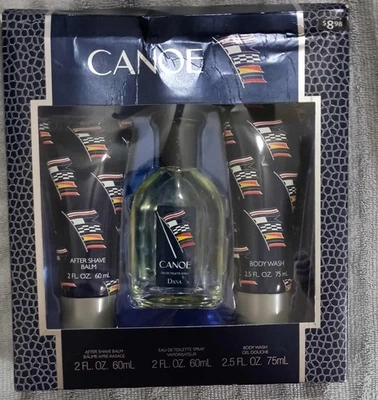Canoa Hombre Colonge-Después del Afeitado-Lavado Corporal Set de Regalo Nuevo/Caja Dañada Foto 1 de 3