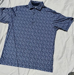 Camisa Footjoy Hombre Manga Corta Talla L Azul Floral Hecha en Vietnam - Imagen 1 de 9