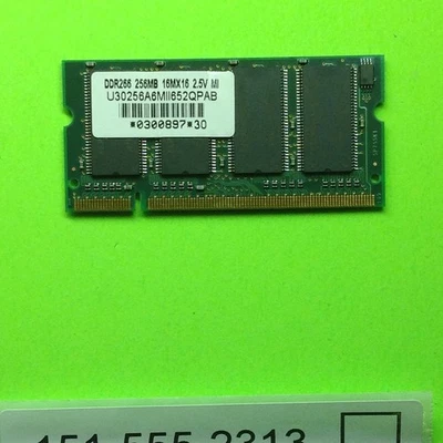 Elpida U30256A6MII652QPAB 256MB DDR-266 (PC-2100) Random Access Memory RAM - Image 1 of 2