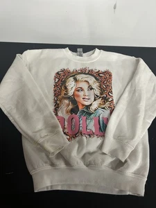 Sudadera Pullover Dolly Parton Juvenil Mediana - Gildan - Color Blanco - Imagen 1 de 8