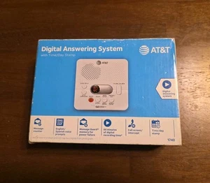 NEW AT&T 1740 Digital Answering System With Time and Day Stamp White New in Box - Zdjęcie 1 z 7