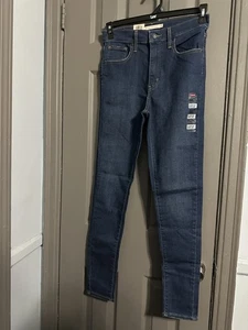 Levis Mile High Super Skinny Jeans Size 8 (29/31) Blue High Rise Stretch New - Picture 1 of 16