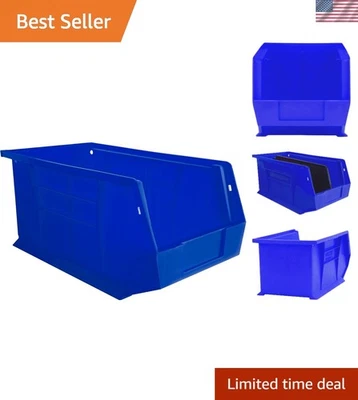 Gancho en contenedores de almacenamiento de plástico organizadores azul paquete de 8 x 15 x 7 12 Foto 1 de 4