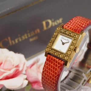 Christian Dior Parisienne Ladies Quartz Watch Changeable Belt Gold Tone  Japan - Picture 1 of 20