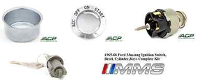 1965 1966 65 66 Ford Mustang Ignition Switch Bezel Cylinder Keys Complete Kit - Bild 1 von 1