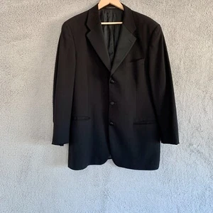 Armani Emporio Mens Tuxedo Jacket 54R EU Made In Italy Wool Satin Lapel Vintage - Picture 1 of 17