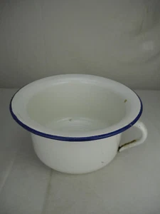 alter emaillierter Zimmertopf Deko Vintage Kammertopf Nachttopf Militaria ww1 ww2 - Bild 1 von 5