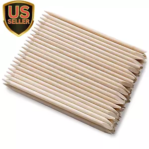 100Pcs Orange Wood Sticks for Nails,  Double Sided Cuticle Pusher Remover Nai... - Picture 1 of 1
