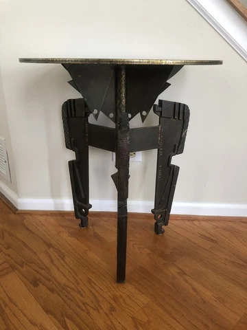 custom Industrial  Cast Iron fireman welded side Table —Local pick up prefered Cover