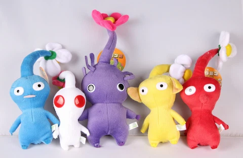 New 5PCS Pikmin Plush Toy Yellow Red Blue Leaf Lovely Gift For Kids Cover