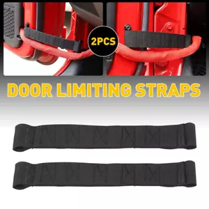 New 2X Black Door Limiting Check Strap Firm For Jeep Wrangler CJ YJ TJ JK JKU - Bild 1 von 16