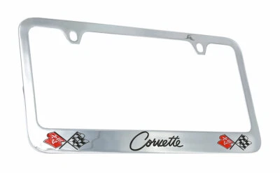 Chevrolet Corvette C2 Chrome Plated Metal License Plate Frame Holder - Image 1 of 4